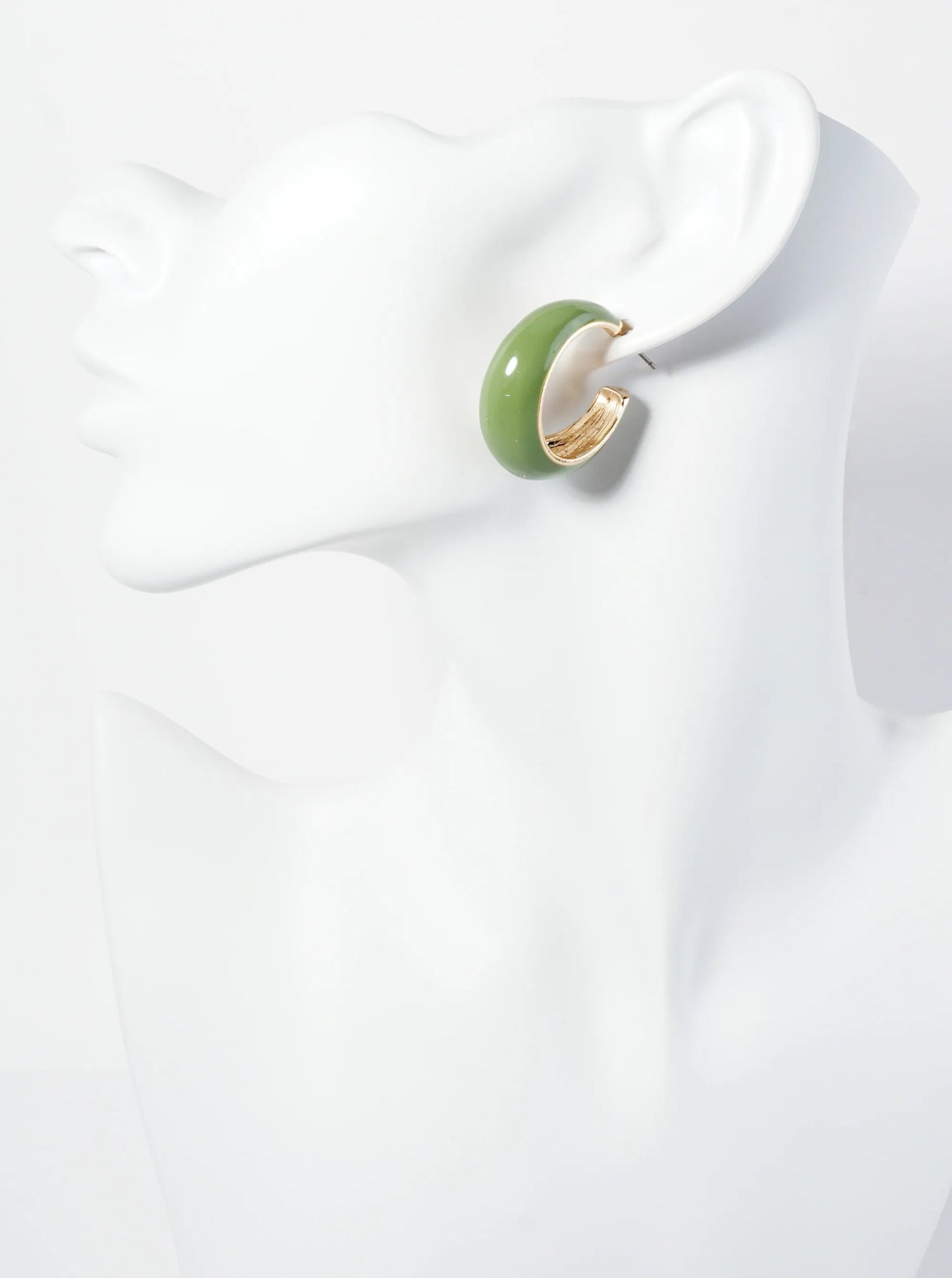 30mm Tapered Enamel Open Hoop Earrings