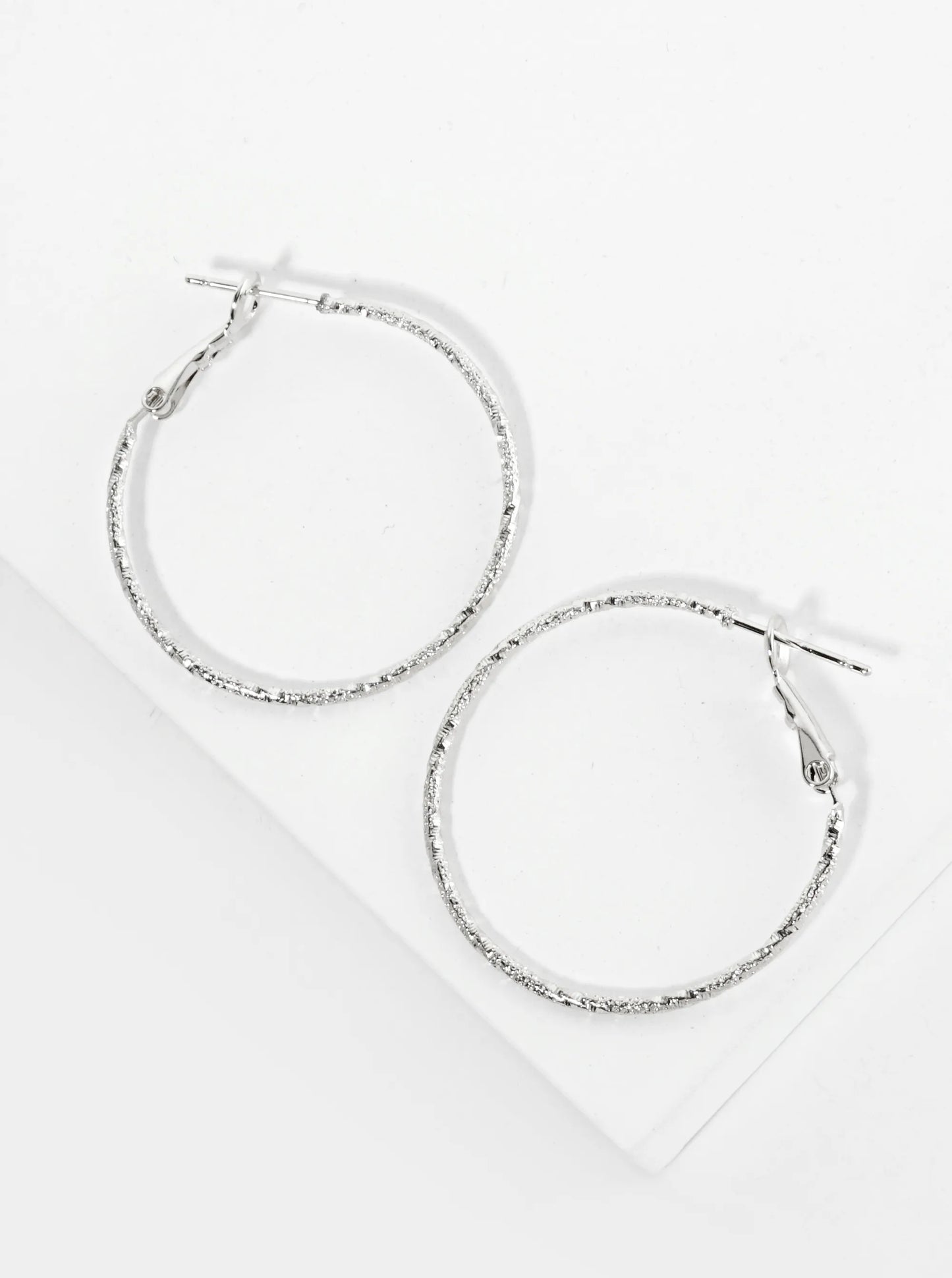 30mm Textured 14K-Gold-Dipped Lightweight Latch-Back Hoop Earrings