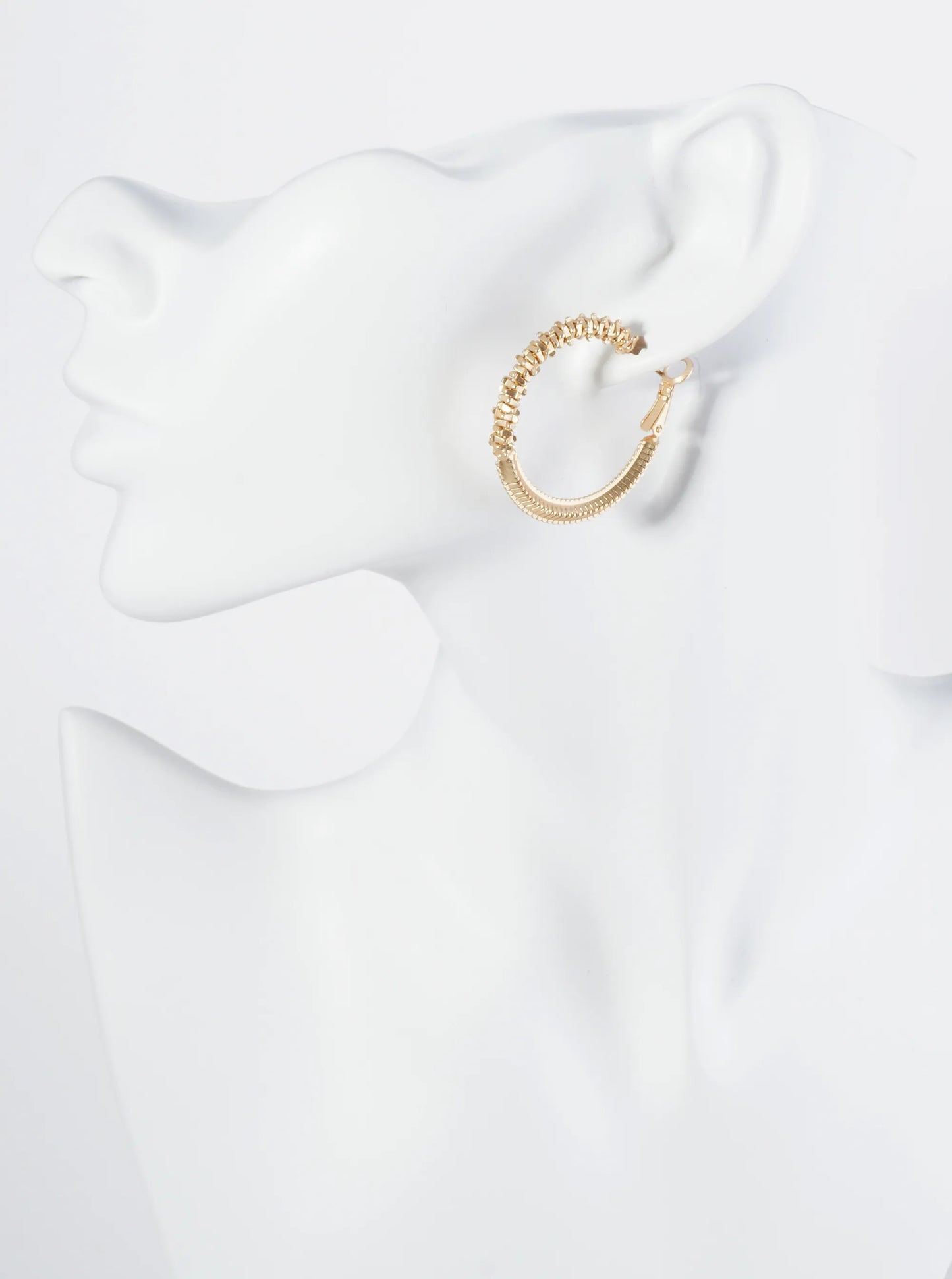 30mm Textured Metal Hoop Earrings