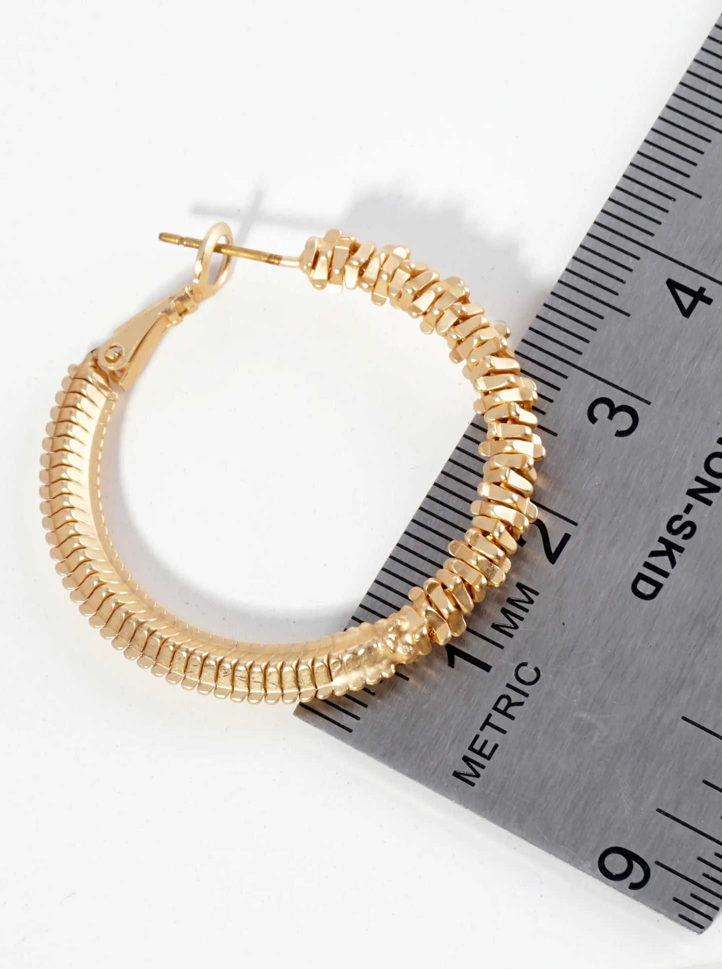 30mm Textured Metal Hoop Earrings
