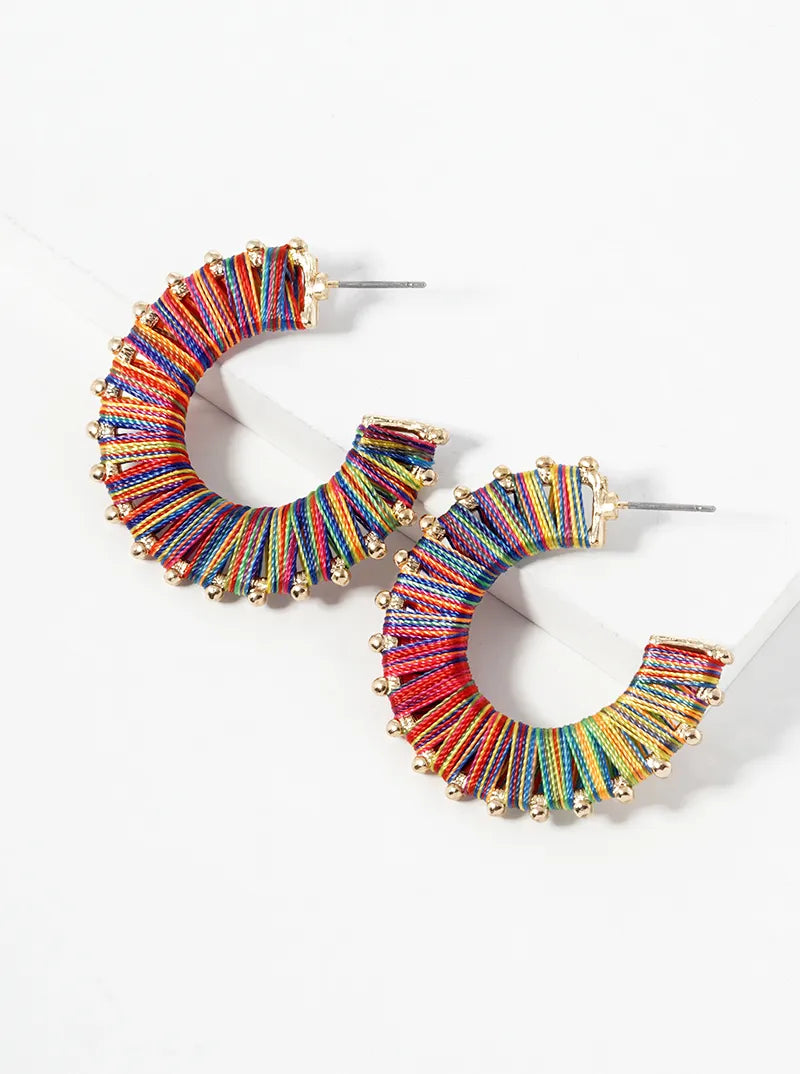 30mm Threaded Fashion Hoop Earrings