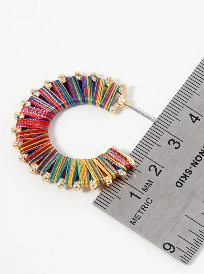 30mm Threaded Fashion Hoop Earrings