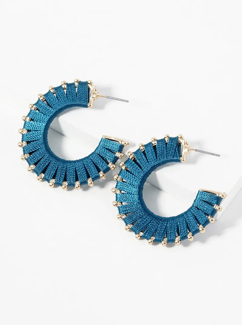 30mm Threaded Fashion Hoop Earrings