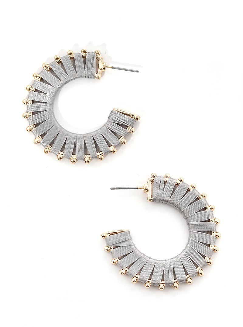 30mm Threaded Fashion Hoop Earrings