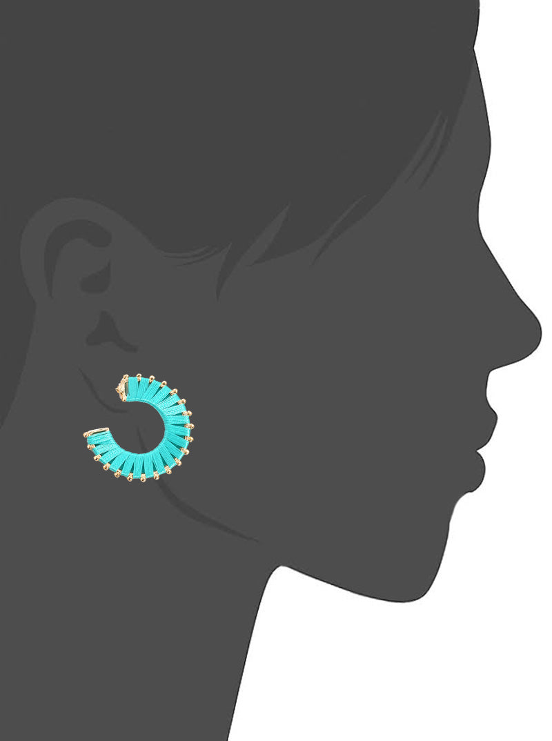 30mm Threaded Fashion Hoop Earrings