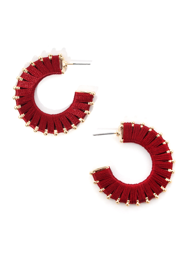 30mm Threaded Fashion Hoop Earrings