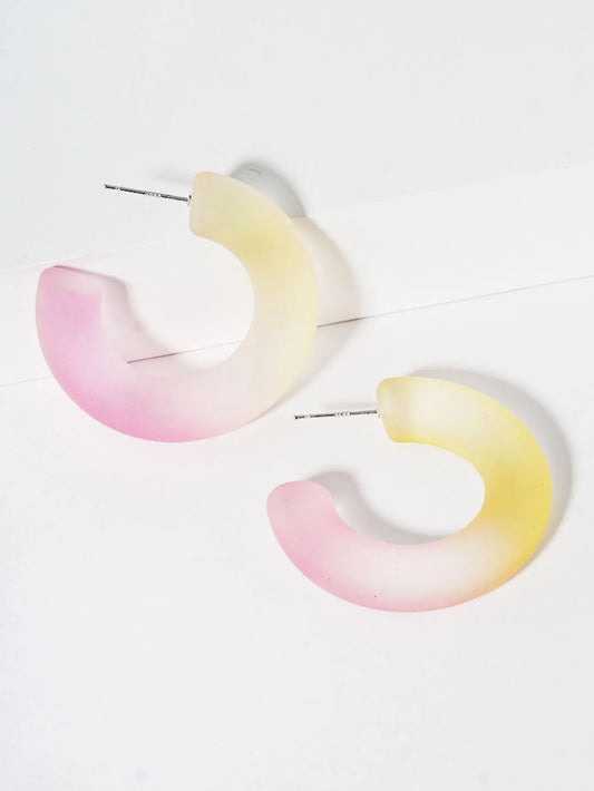 30mm Tie-dye Resin Hoop Earrings