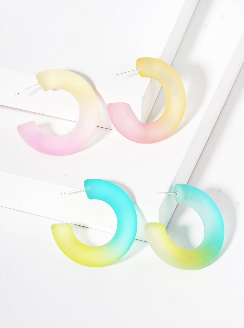 30mm Tie-dye Resin Hoop Earrings