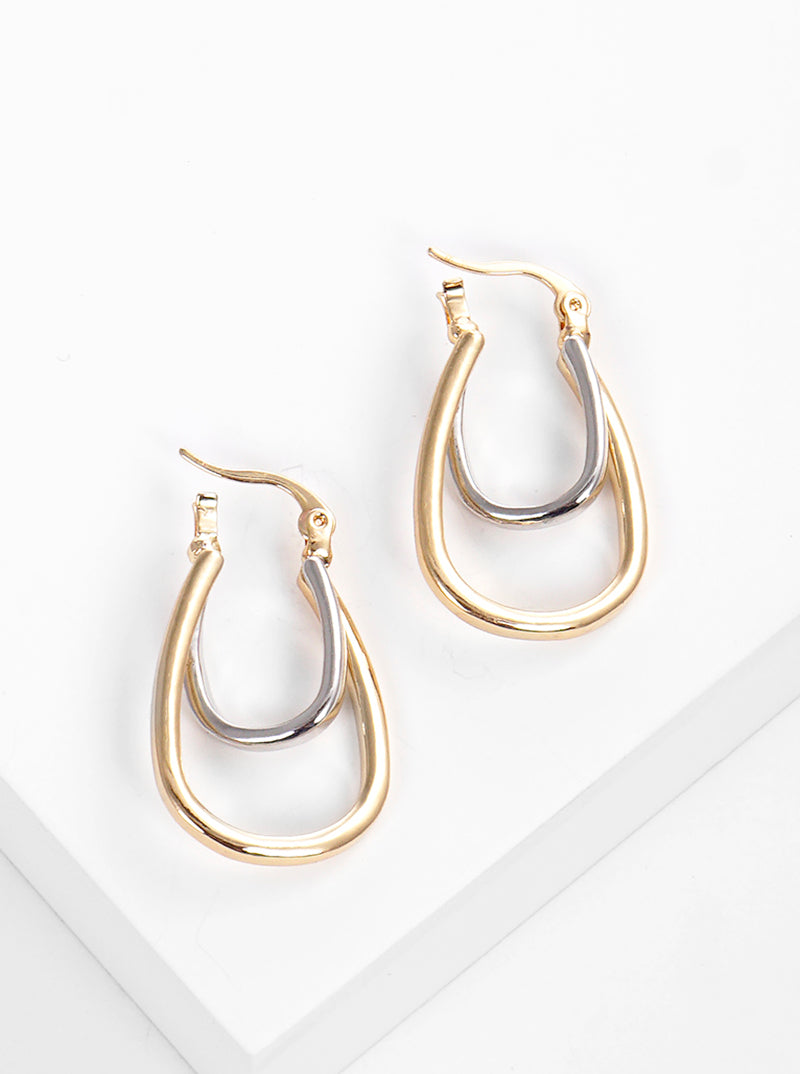 30mm Double Oval Hoop Earrings