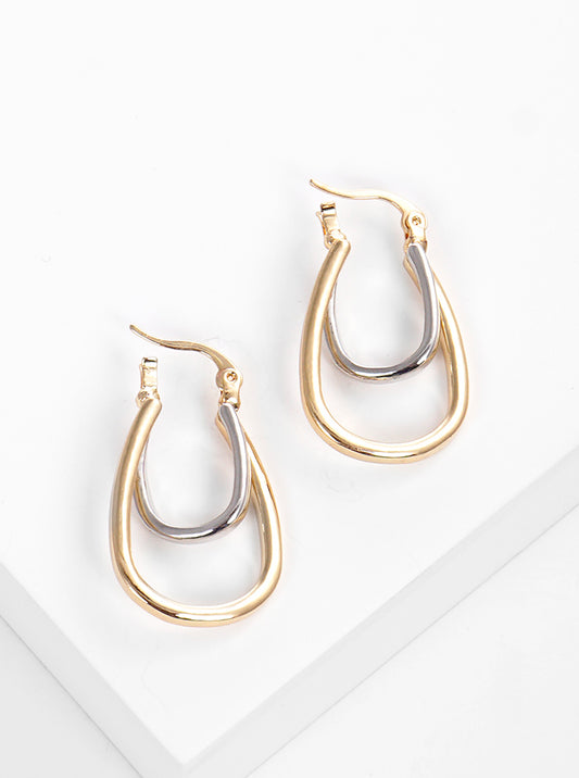 30mm Double Oval Hoop Earrings