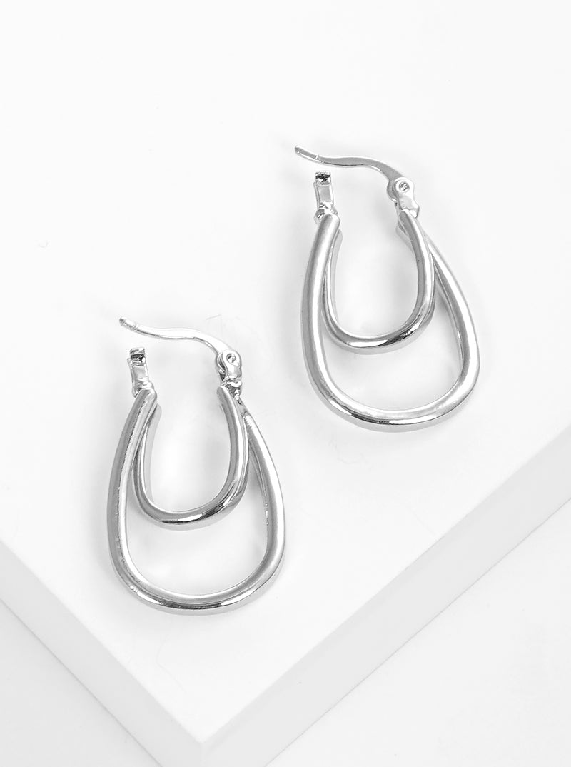 30mm Double Oval Hoop Earrings