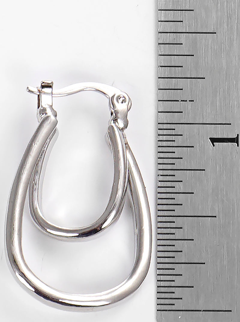 30mm Double Oval Hoop Earrings