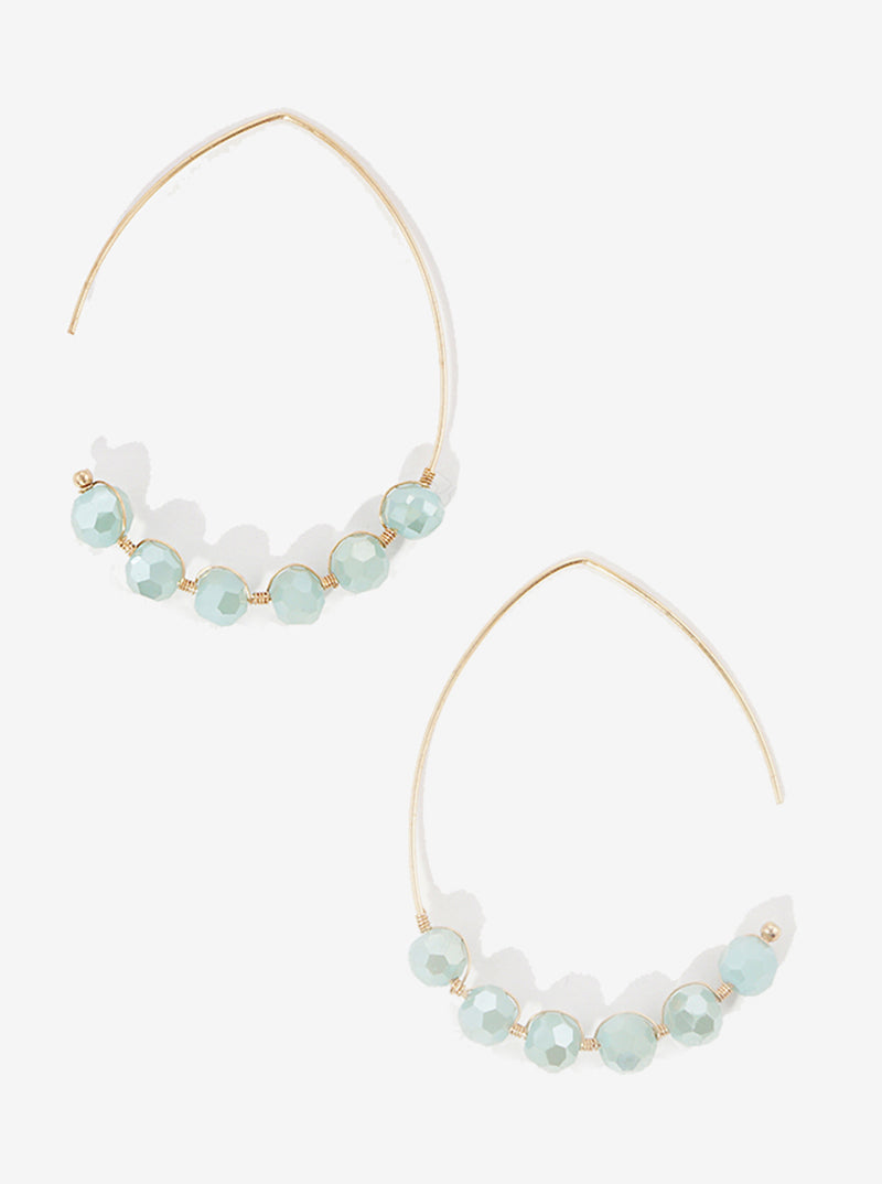 30mm Glass Beaded Wire Threader Earrings