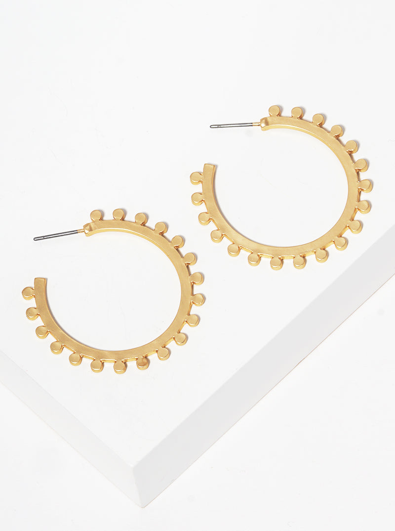 30mm Metal Cogwheel Open Hoop Earrings