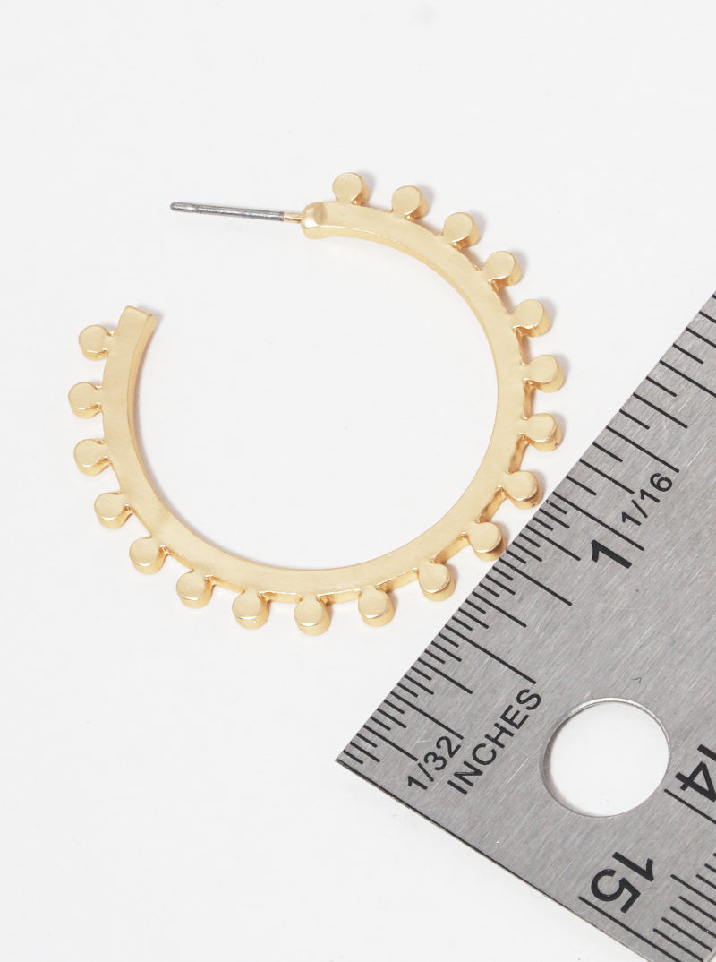 30mm Metal Cogwheel Open Hoop Earrings