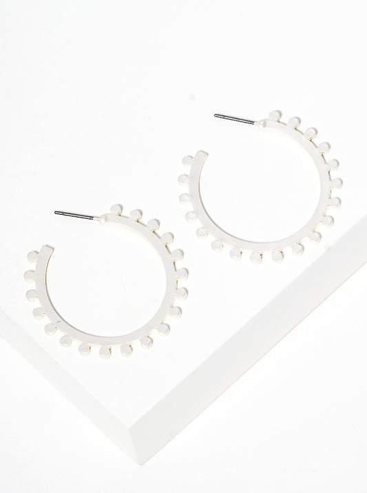 30mm Metal Cogwheel Open Hoop Earrings