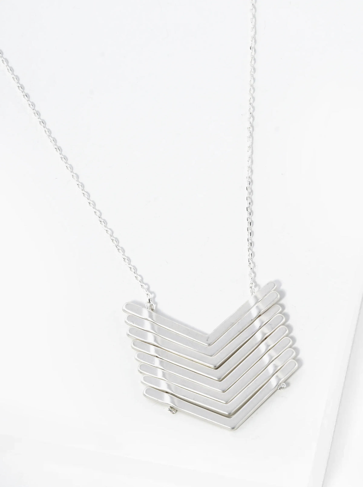 32 Inch Multi Chevron Pendant Long Necklace