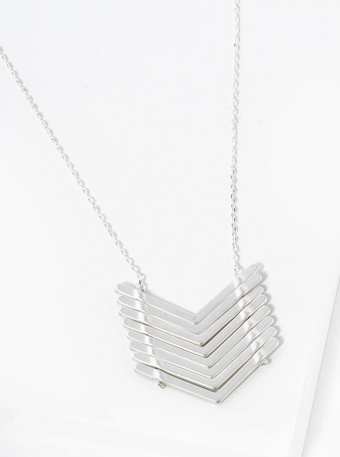 32 Inch Multi Chevron Pendant Long Necklace