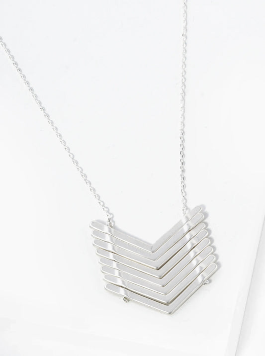 32 Inch Multi Chevron Pendant Long Necklace