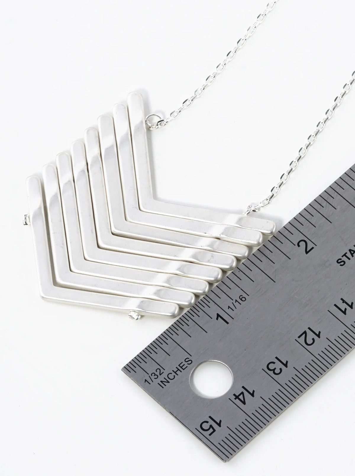 32 Inch Multi Chevron Pendant Long Necklace