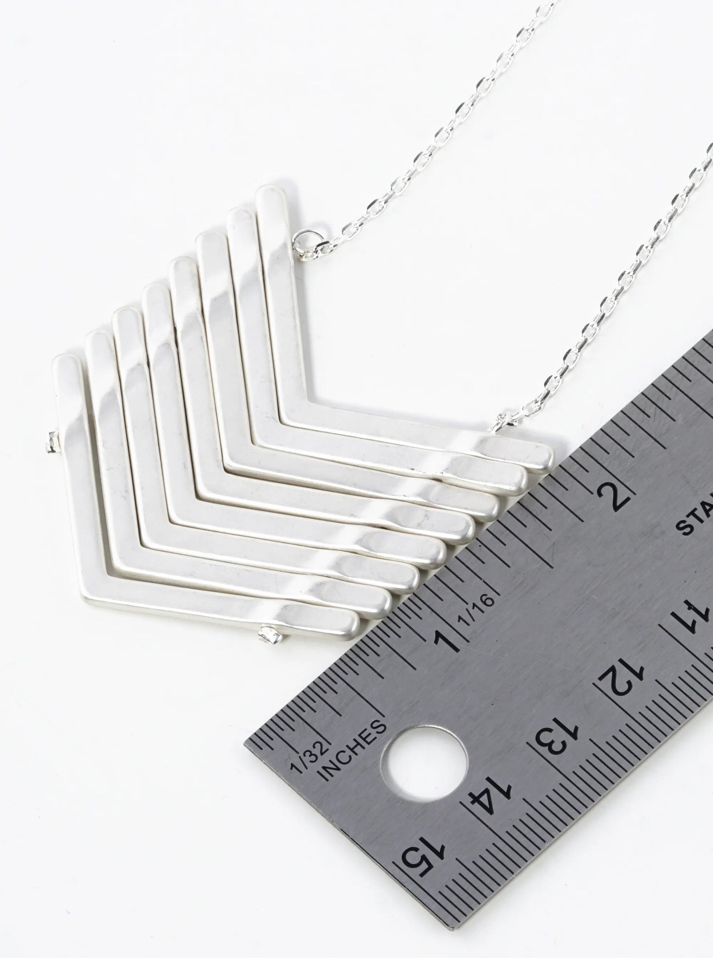 32 Inch Multi Chevron Pendant Long Necklace