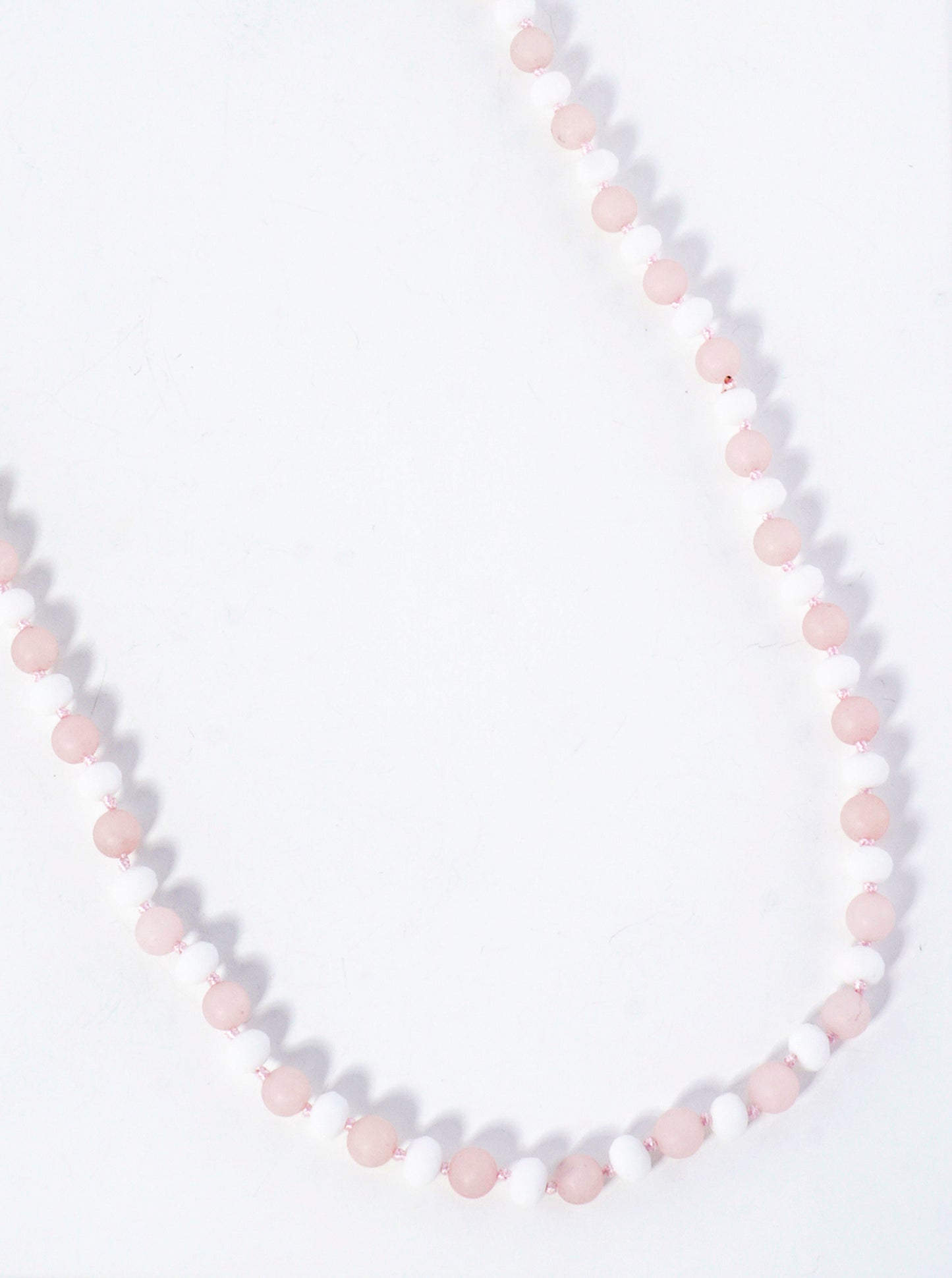 33 Inch Long Semiprecious 2 Tone Knotted Necklace