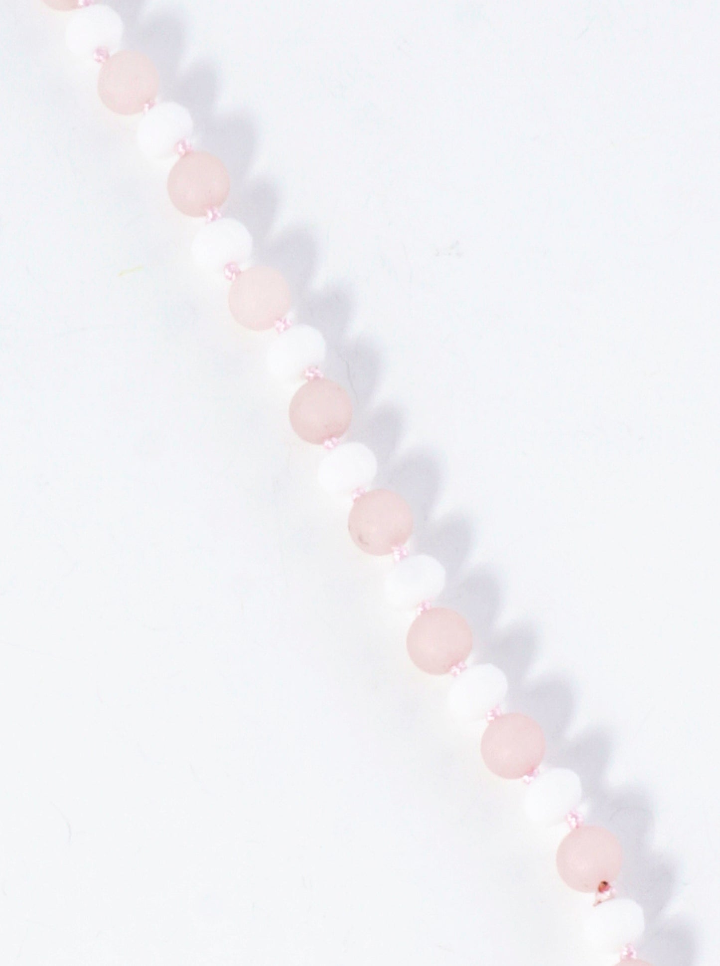 33 Inch Long Semiprecious 2 Tone Knotted Necklace