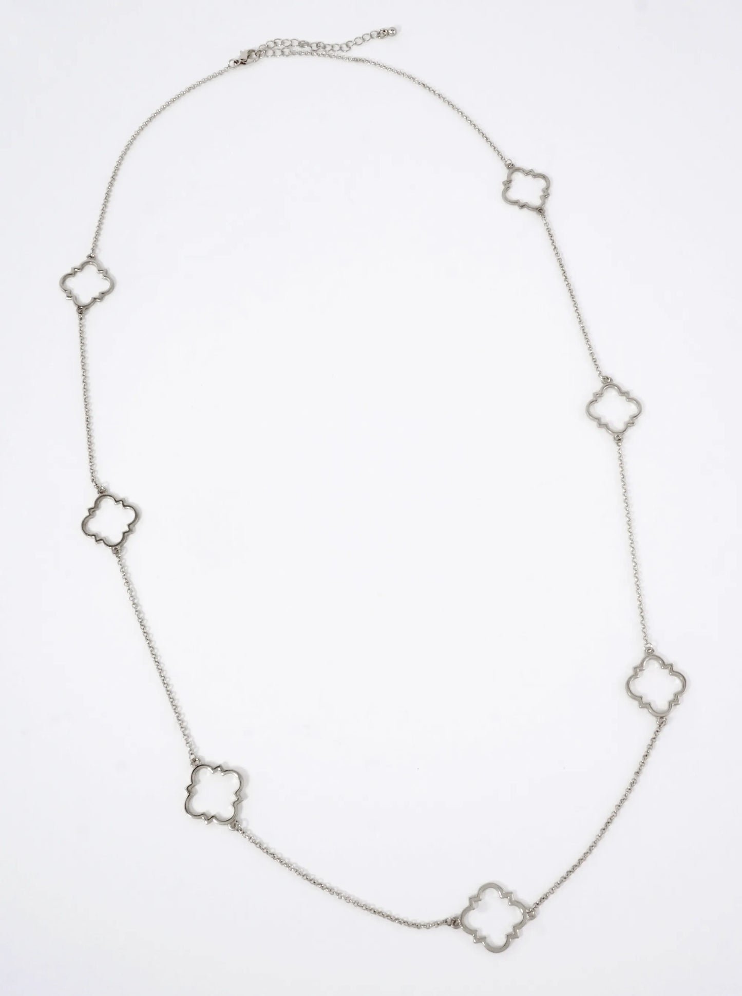 33 Inch Quatrefoil Station Long Necklace