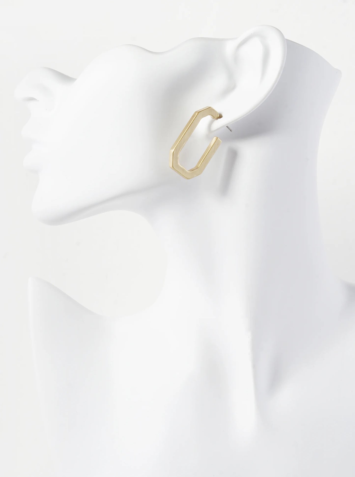 33mm Elongated Octagon Hoop Earrings