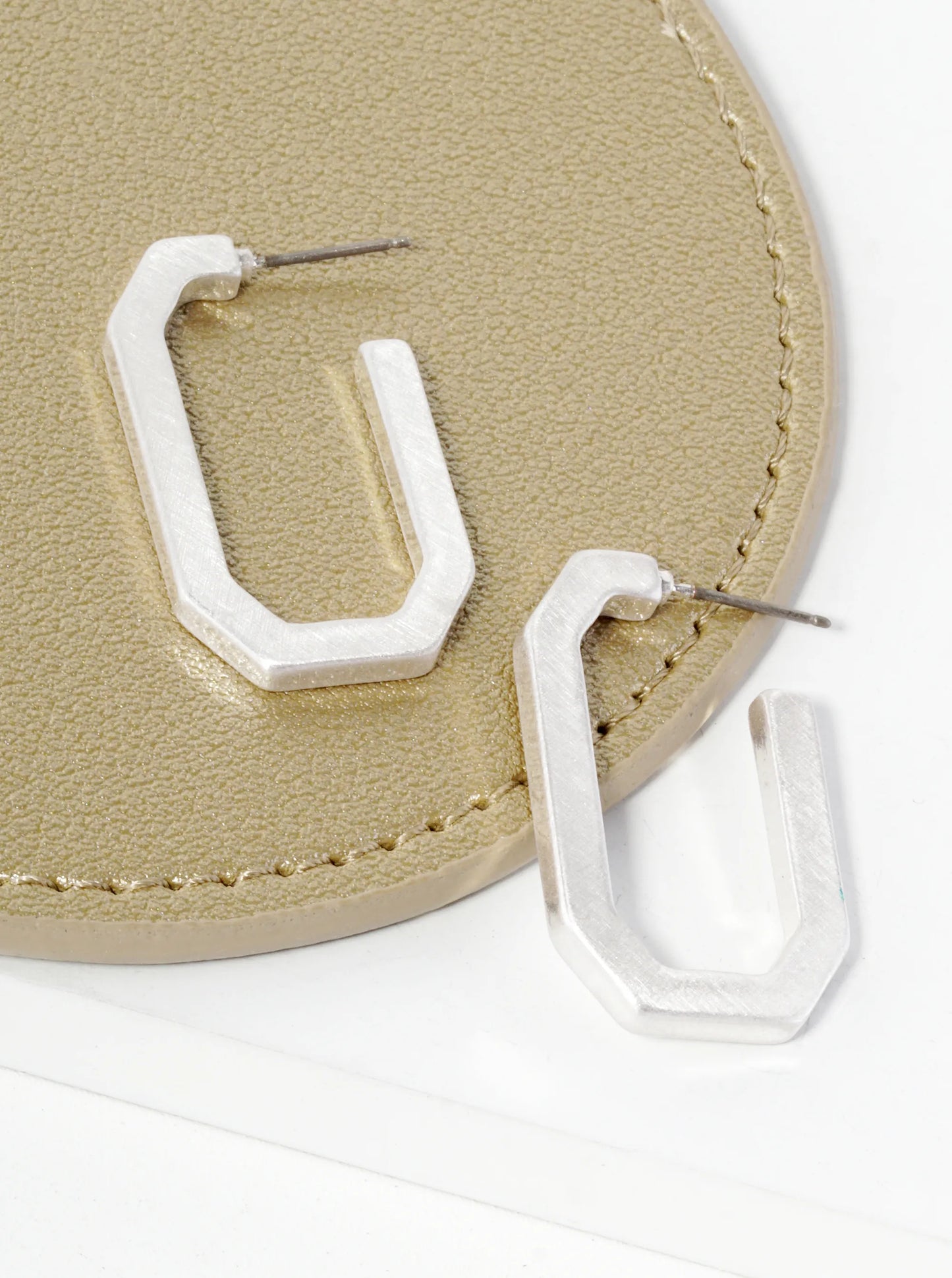 33mm Elongated Octagon Hoop Earrings