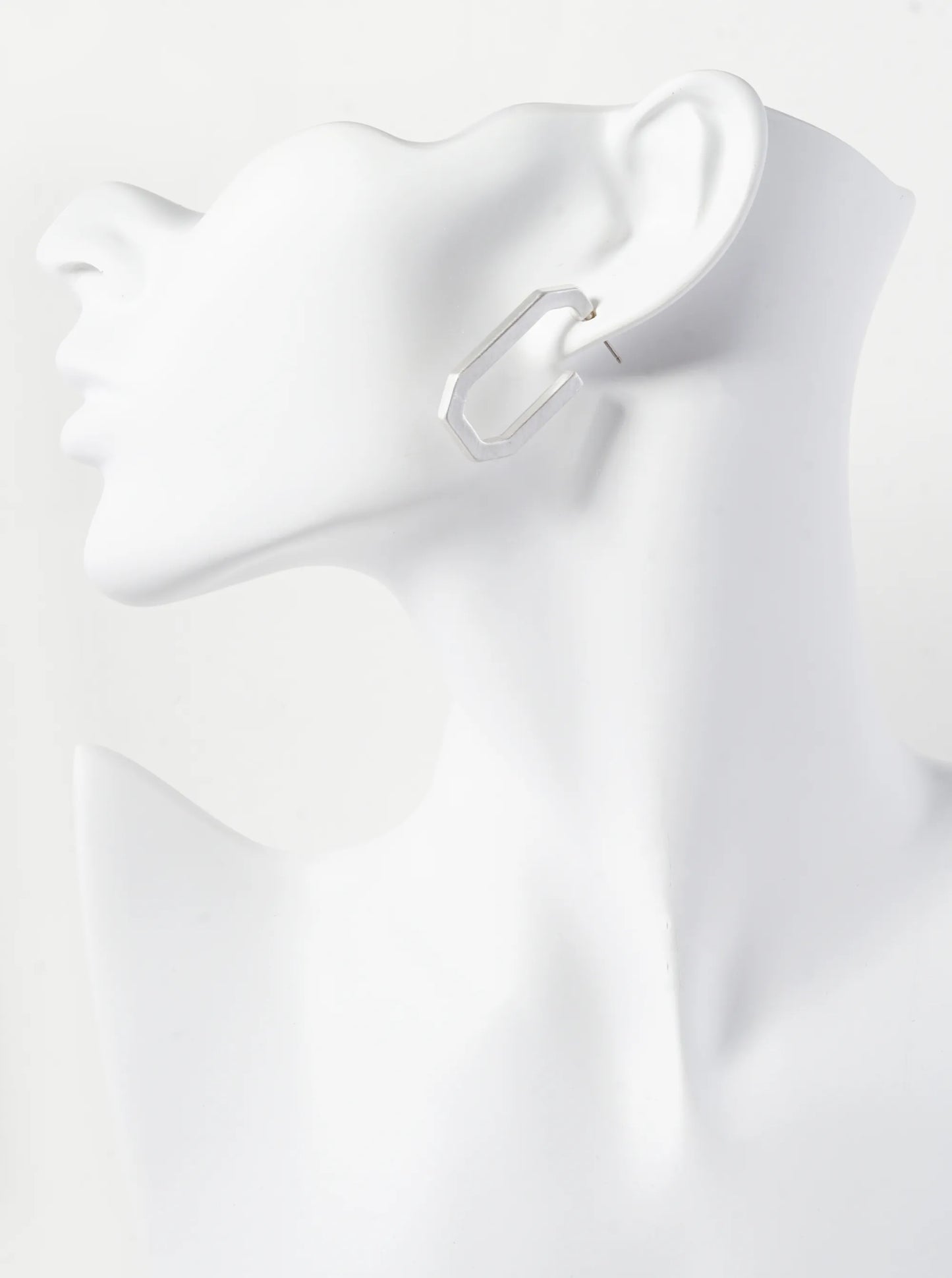 33mm Elongated Octagon Hoop Earrings