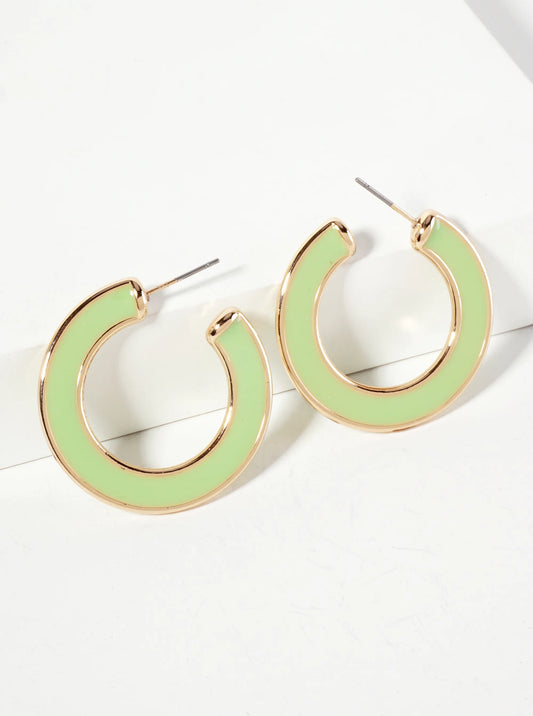33mm Enamel Hoop Earrings With 6mm Thickness