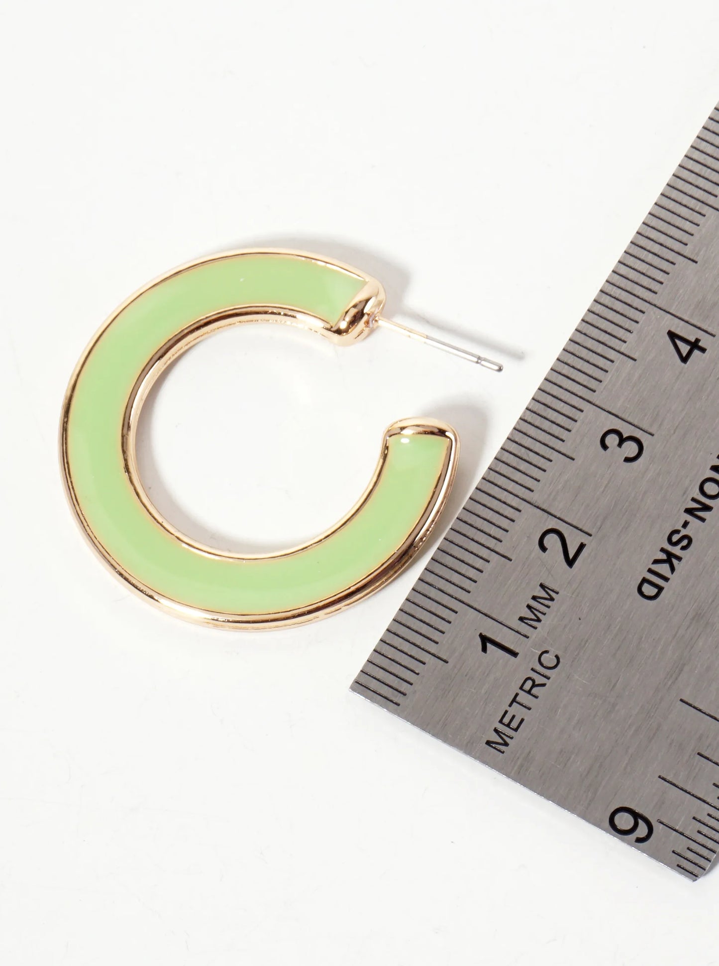 33mm Enamel Hoop Earrings With 6mm Thickness