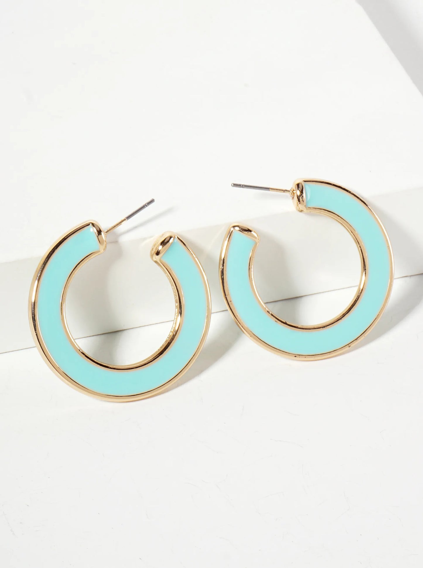 33mm Enamel Hoop Earrings With 6mm Thickness