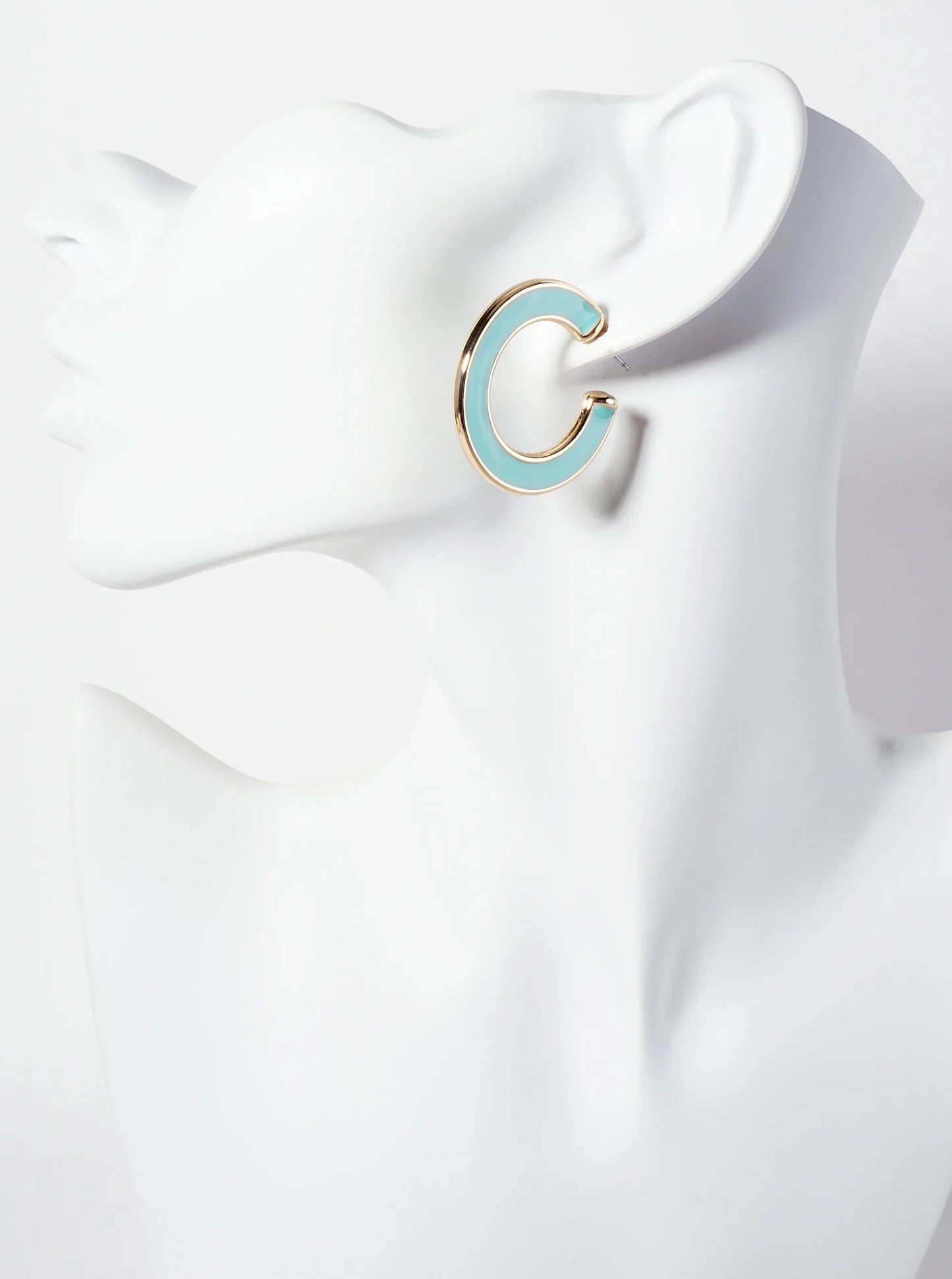 33mm Enamel Hoop Earrings With 6mm Thickness