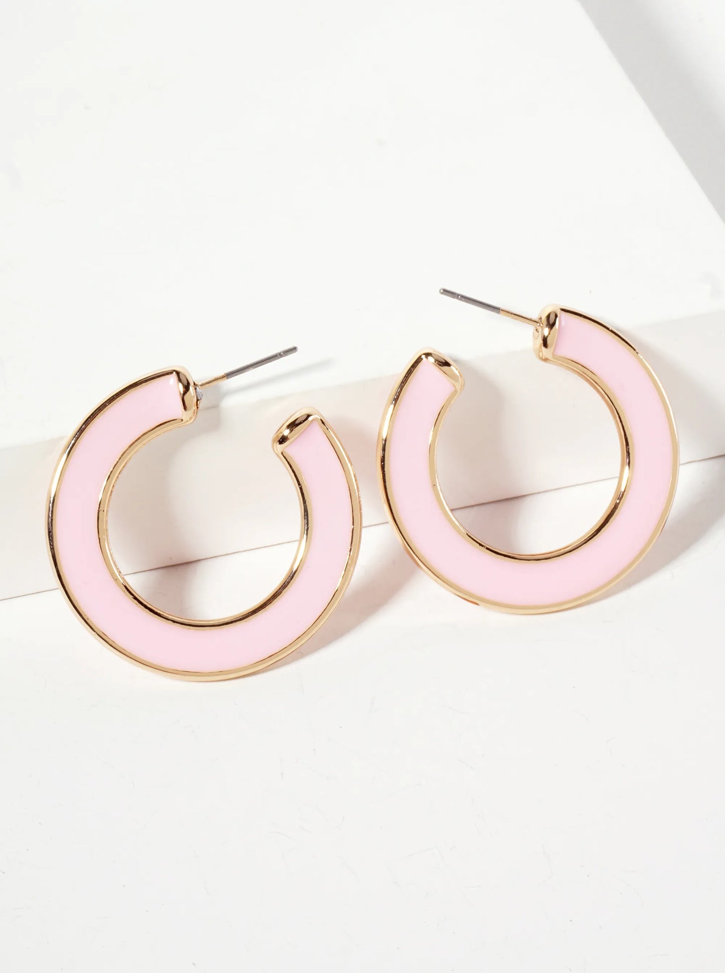 33mm Enamel Hoop Earrings With 6mm Thickness