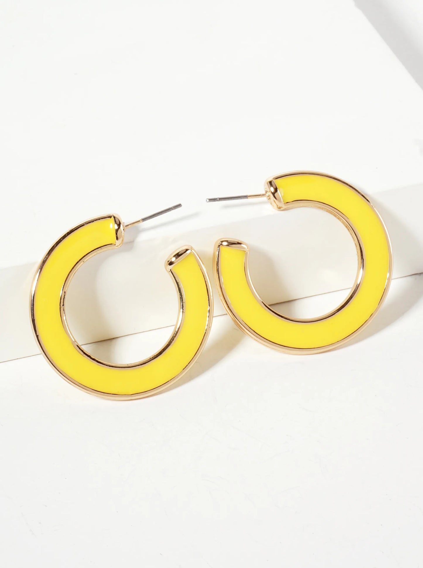 33mm Enamel Hoop Earrings With 6mm Thickness