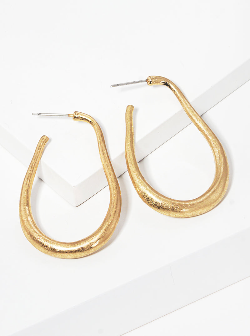 35MM ORGANIC SHAPE HOOP EARRINGS
