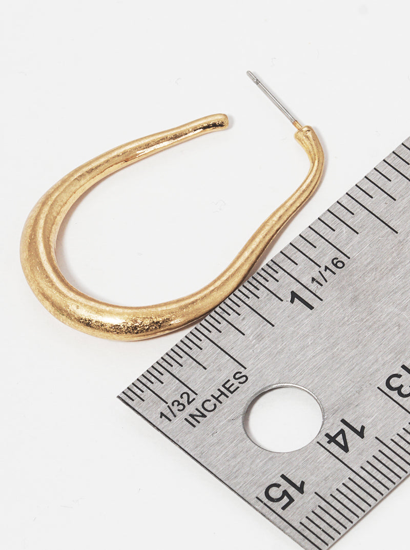 35MM ORGANIC SHAPE HOOP EARRINGS