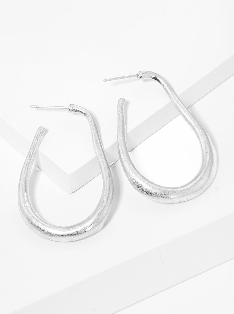 35MM ORGANIC SHAPE HOOP EARRINGS