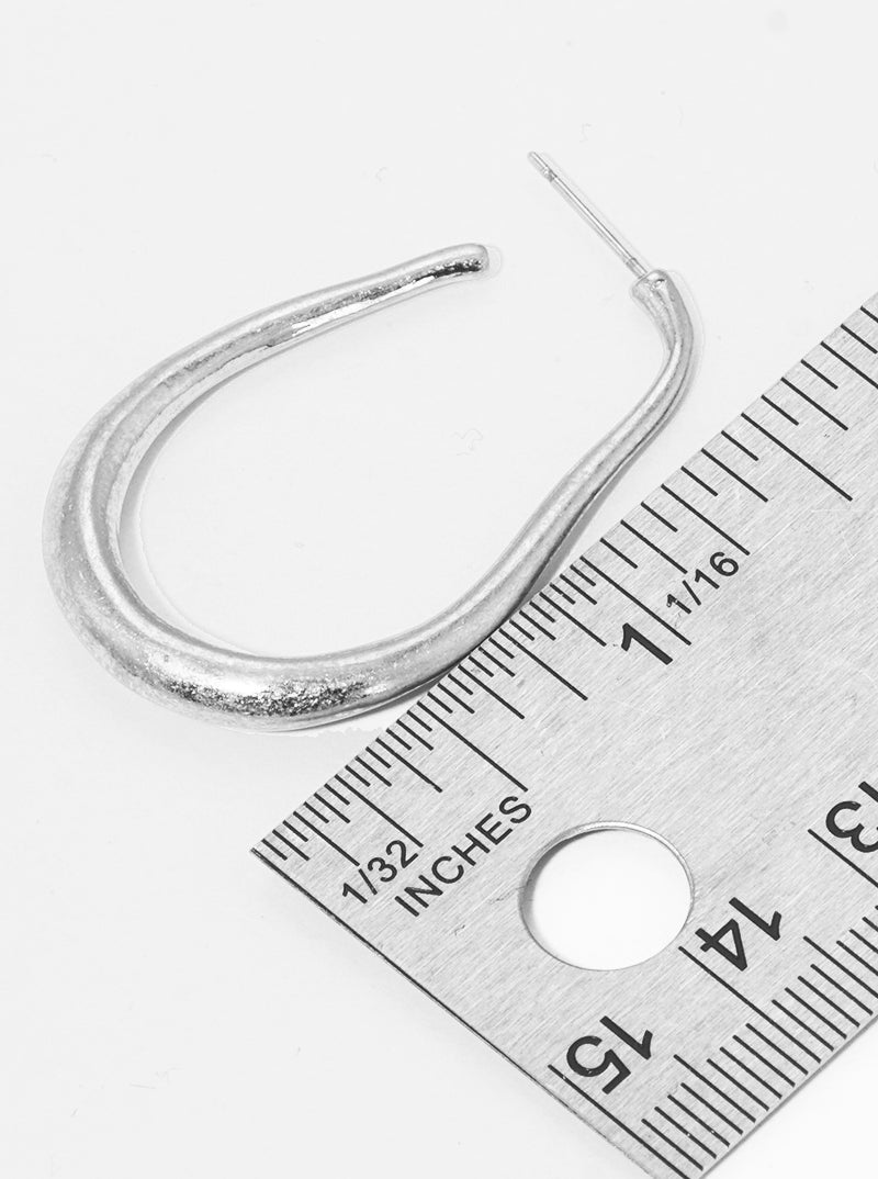 35MM ORGANIC SHAPE HOOP EARRINGS