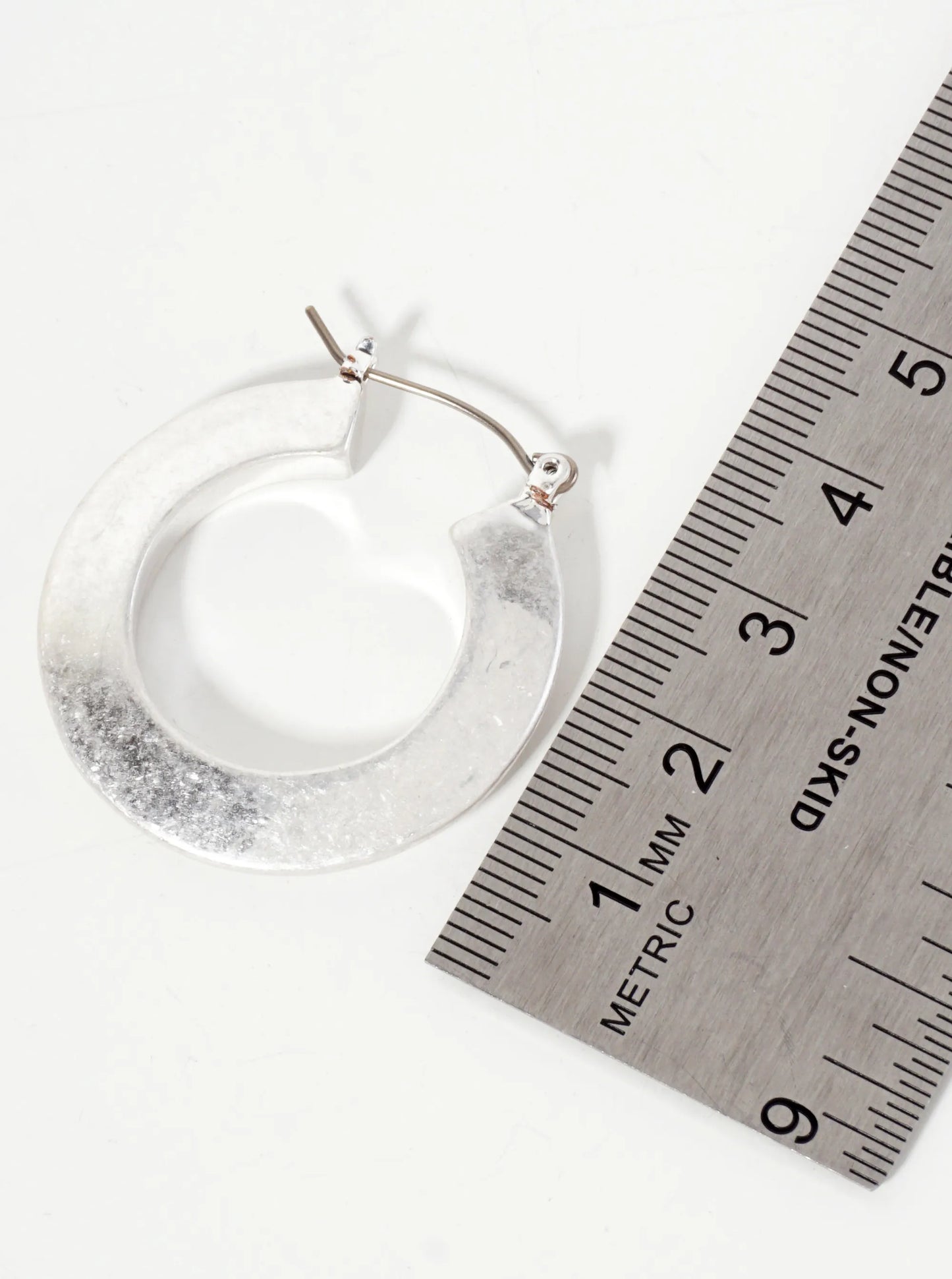 35mm Beveled Latch-Back Hoop Earrings With-Titanium-Post