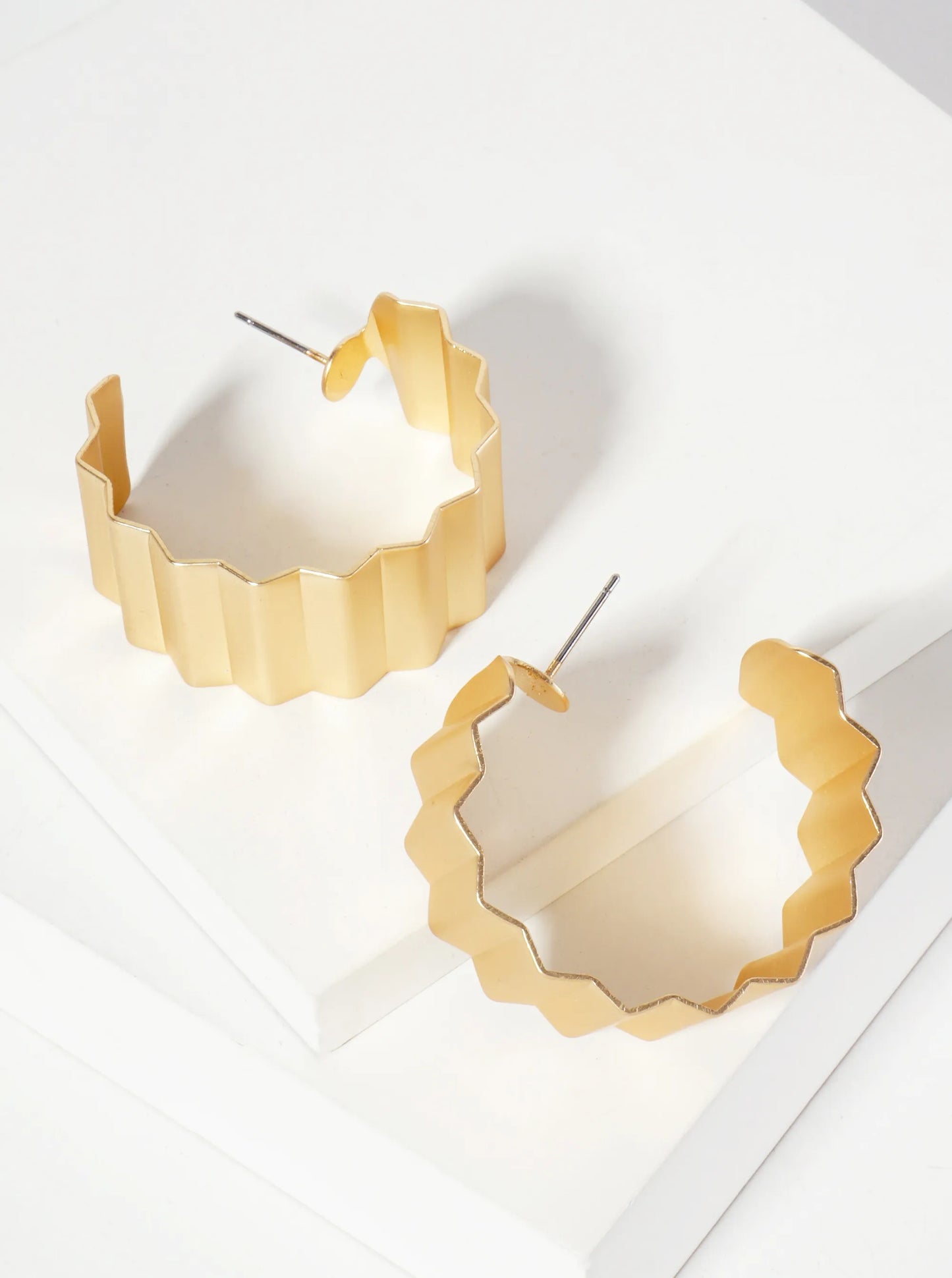 35mm Cookie-Cutter-Shaped Wide Open Hoop Earrings