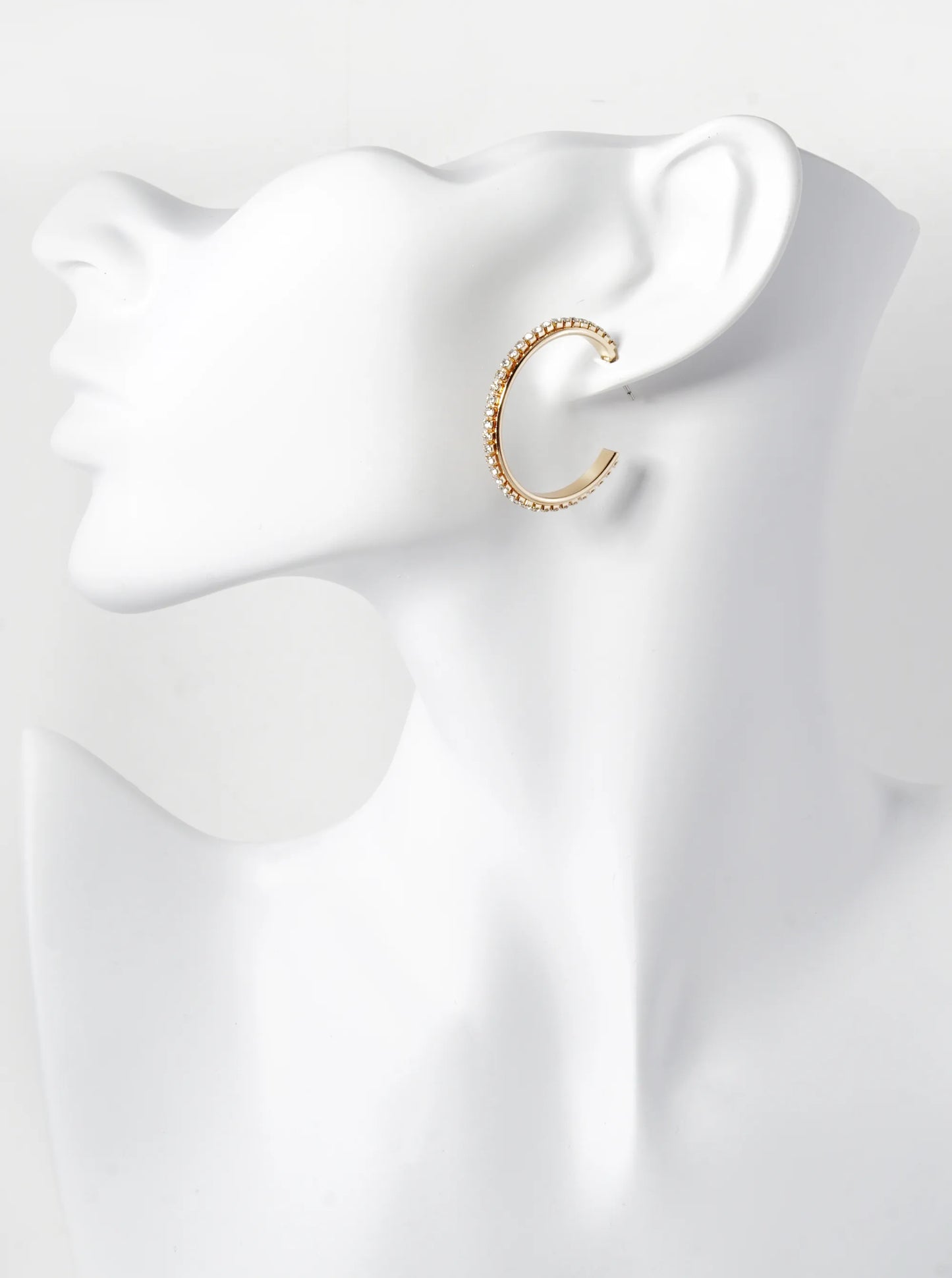 35mm Crystal Open Hoop Earrings
