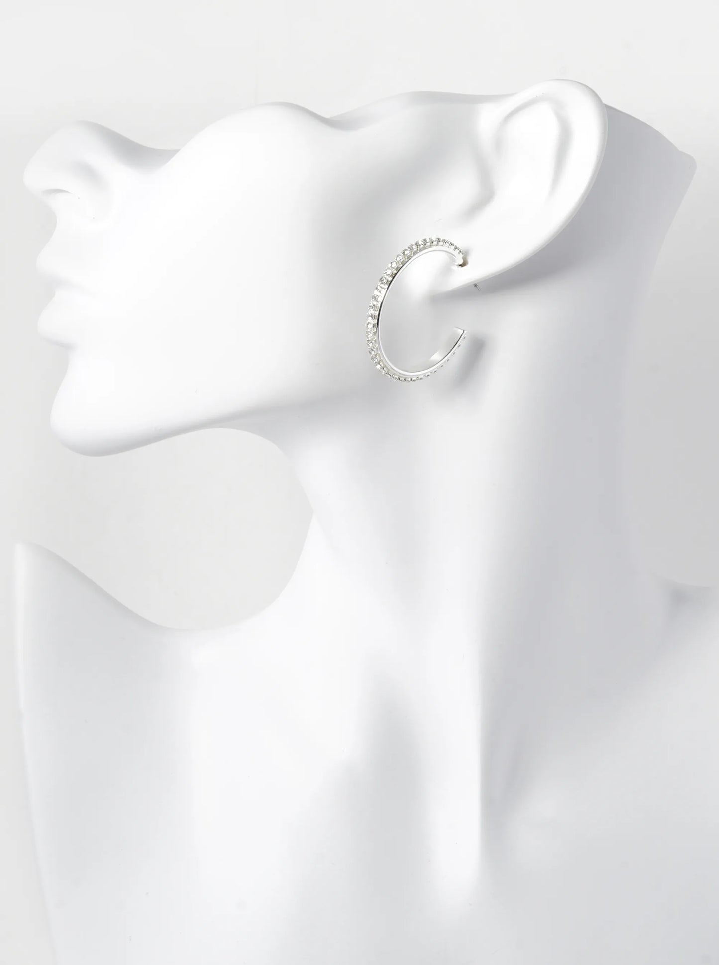 35mm Crystal Open Hoop Earrings