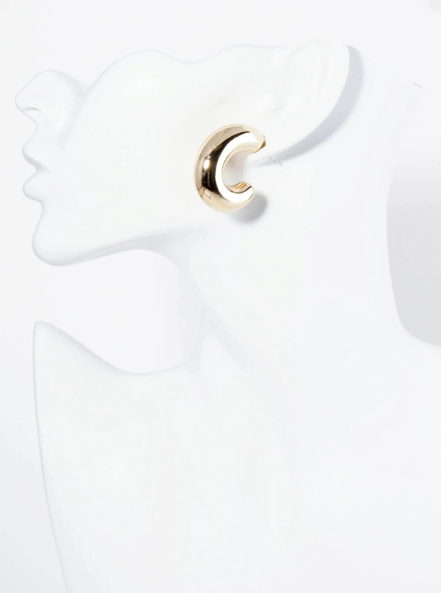 35mm Hollow Metallic Oval Shape Bold Chunky Hoop Earrings