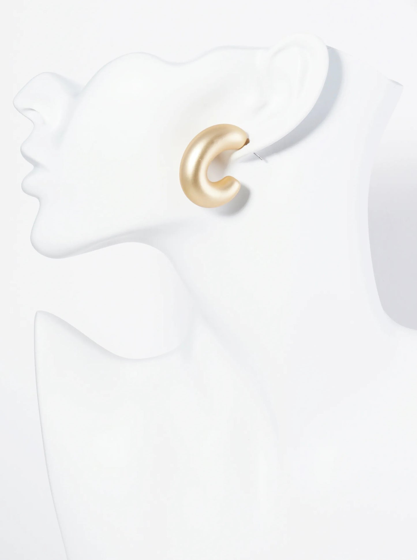 35mm Hollow Metallic Oval Shape Bold Chunky Hoop Earrings