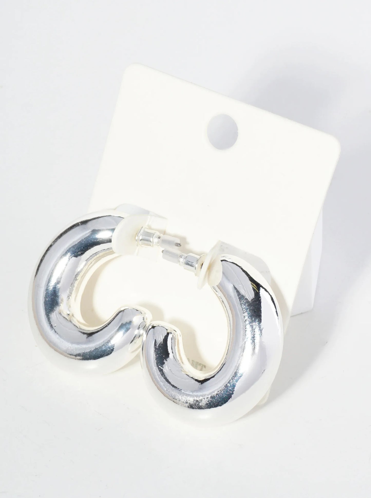 35mm Hollow Metallic Oval Shape Bold Chunky Hoop Earrings