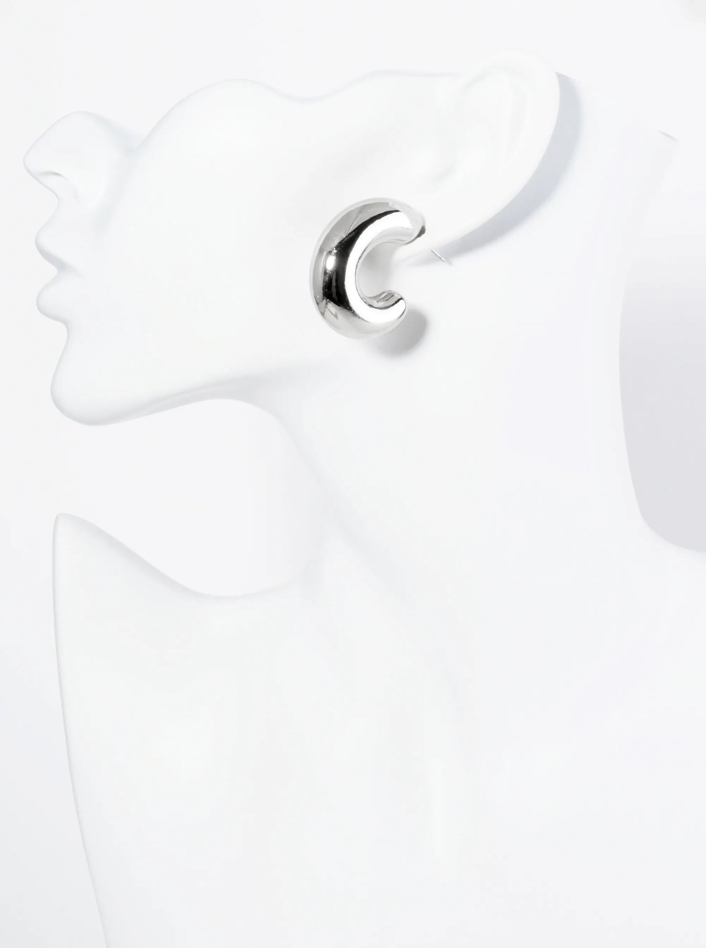 35mm Hollow Metallic Oval Shape Bold Chunky Hoop Earrings