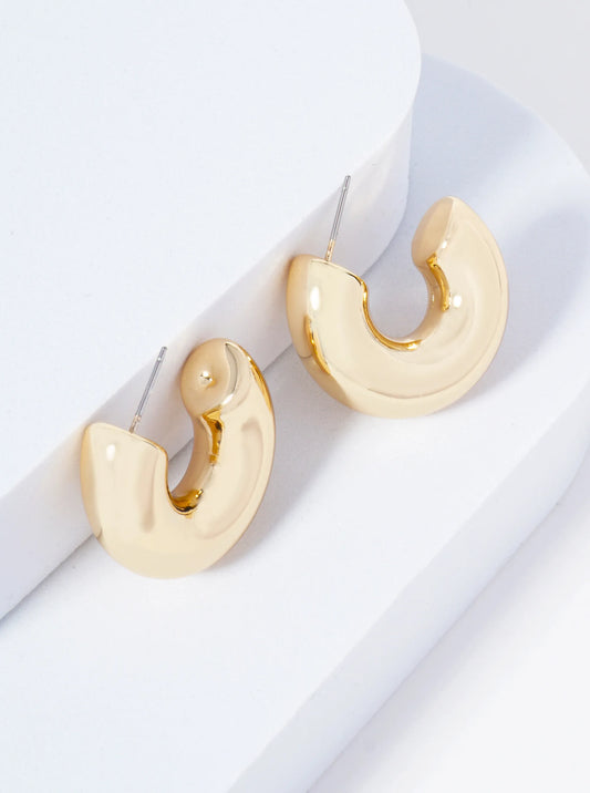35mm Lightweight Metallic Hollow Hoop Earrings